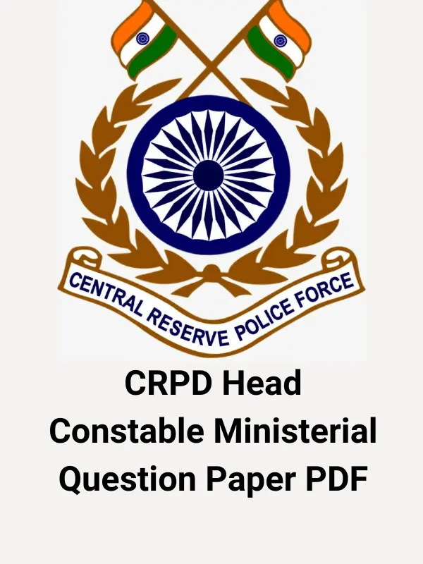 CRPD Head Constable Ministerial Question Paper PDF